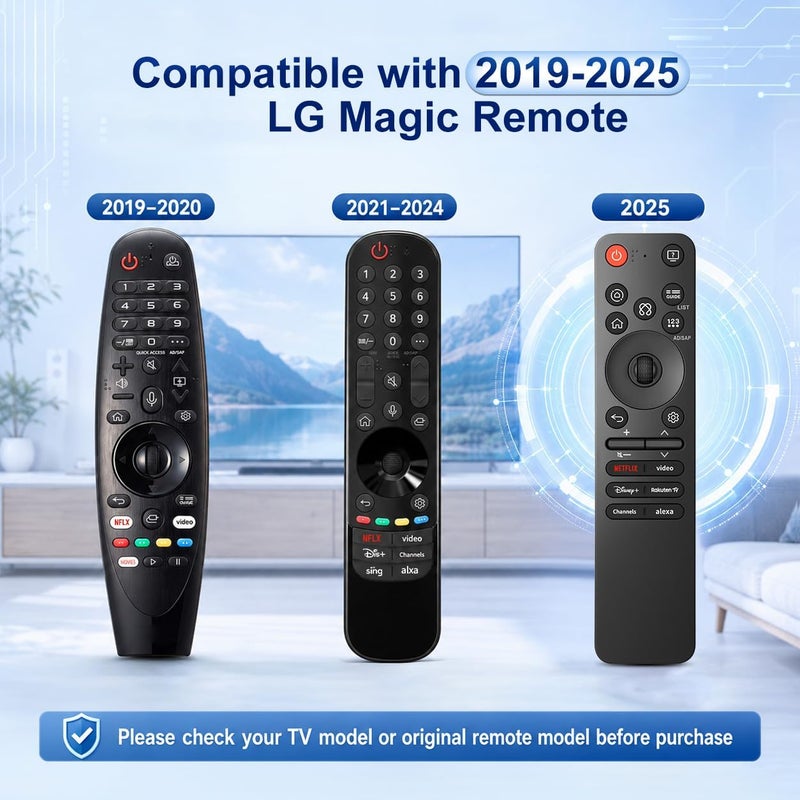 جهاز التحكم عن بعد MR25GA لتلفزيون LG بديل للجهاز الأصلي للتحكم السحري عن بعد لتلفزيون LG الذكي مع التحكم الصوتي بالذكاء الاصطناعي والمؤشر. - Image 2