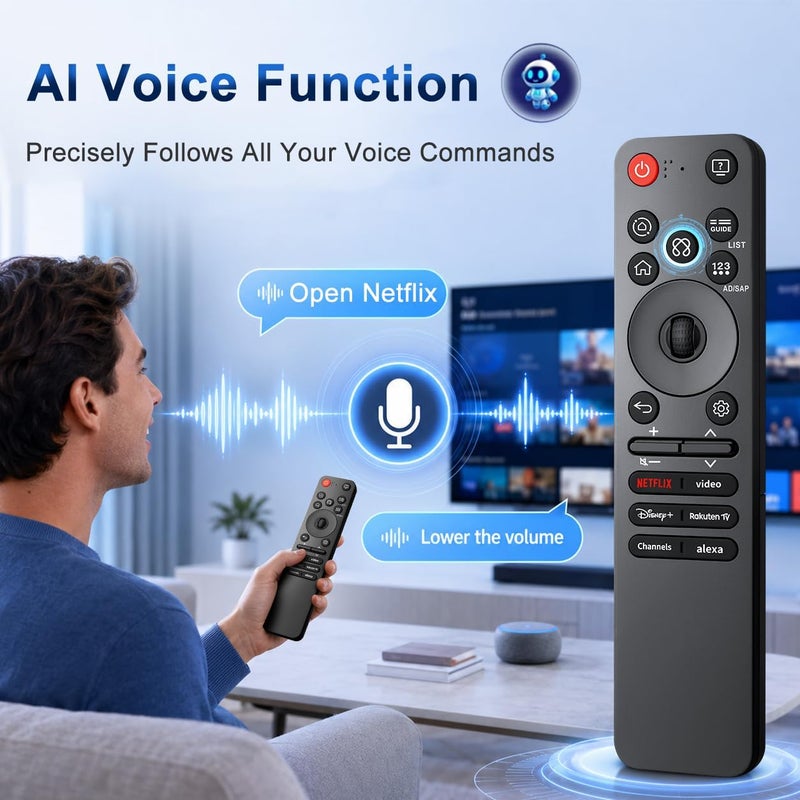 جهاز التحكم عن بعد MR25GA لتلفزيون LG بديل للجهاز الأصلي للتحكم السحري عن بعد لتلفزيون LG الذكي مع التحكم الصوتي بالذكاء الاصطناعي والمؤشر. - Image 5
