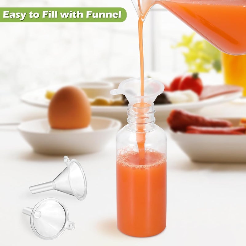 Revahope Shot Bottles with Caps 2 oz, 16 Pack Mini Reusable Plastic Ginger Shots Bottle Leakproof Juice Shot Bottles with Lids for Juice, Oil and Liquid Samples - Image 4