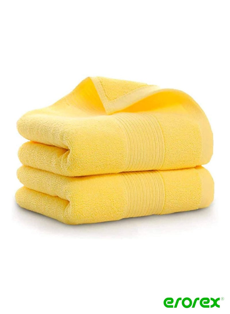 erorex Bathroom Hand Towels Home Soft Cotton Super Soft Highly Absorbent Hand Towel for Bath Soft Luxurious Bathroom Towels Hand Face Gym and Spa Yellow - Image 1