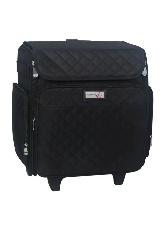 everything Mary Rolling Craft Bag, Black Quilted - Papercraft Tote with Wheels for Scrapbook & Art Storage - Organizer Case for IRIS Boxes, Supplies, and Accessories - for Teachers & Medical - Image 1