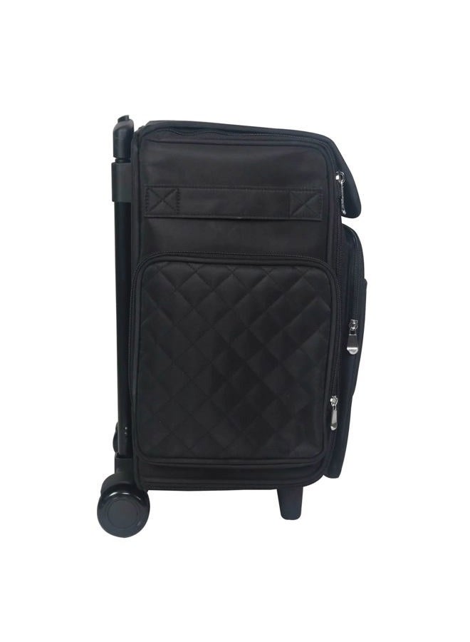 everything Mary Rolling Craft Bag, Black Quilted - Papercraft Tote with Wheels for Scrapbook & Art Storage - Organizer Case for IRIS Boxes, Supplies, and Accessories - for Teachers & Medical - Image 3