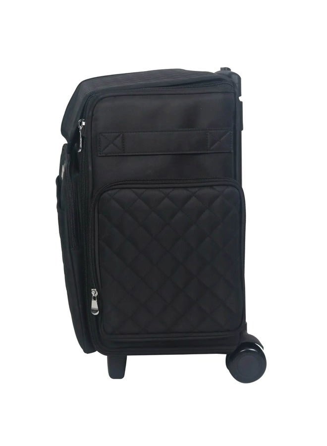 everything Mary Rolling Craft Bag, Black Quilted - Papercraft Tote with Wheels for Scrapbook & Art Storage - Organizer Case for IRIS Boxes, Supplies, and Accessories - for Teachers & Medical - Image 5