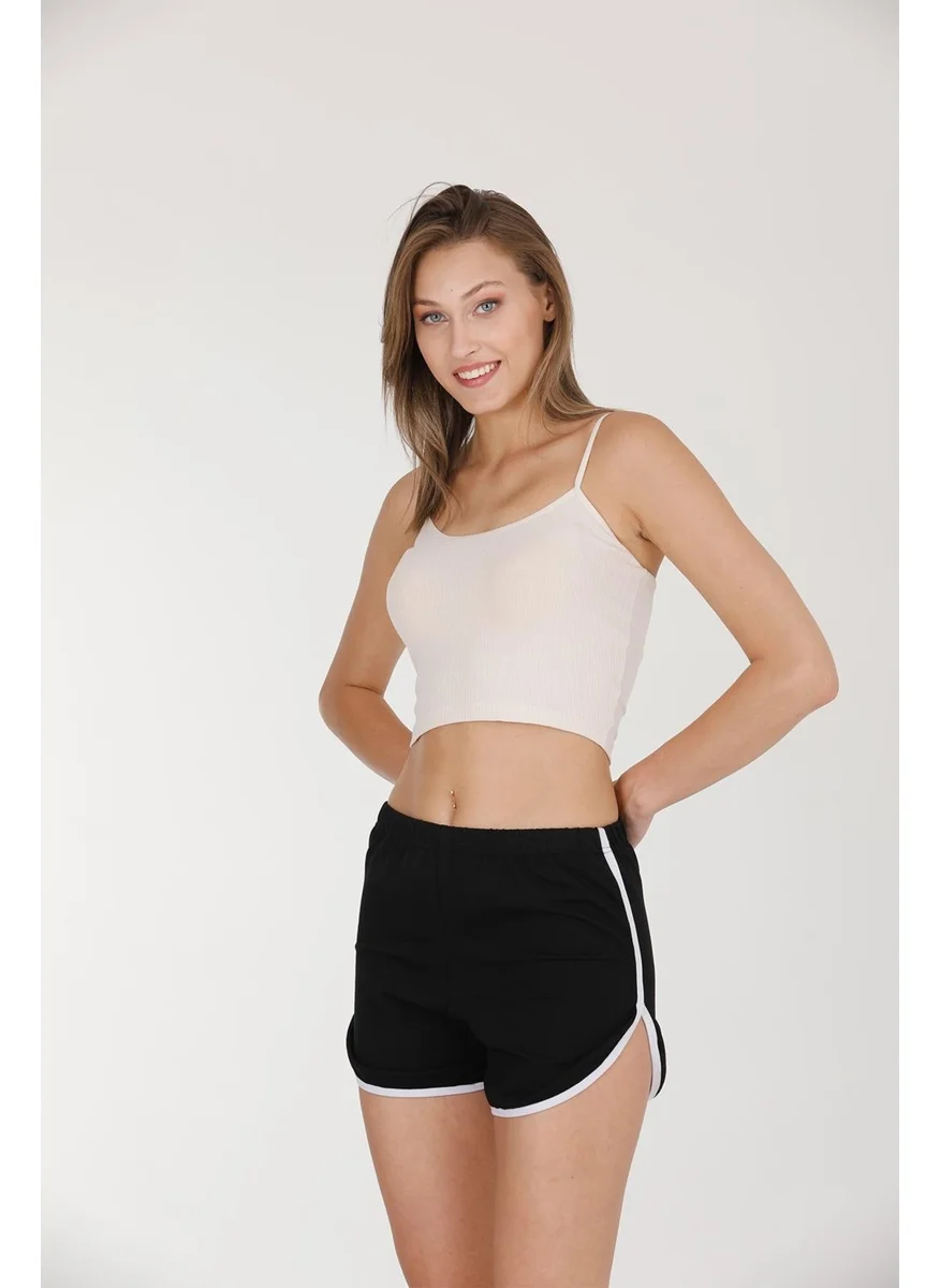 Sensu Slit Black Mini Shorts Single -SORT6000