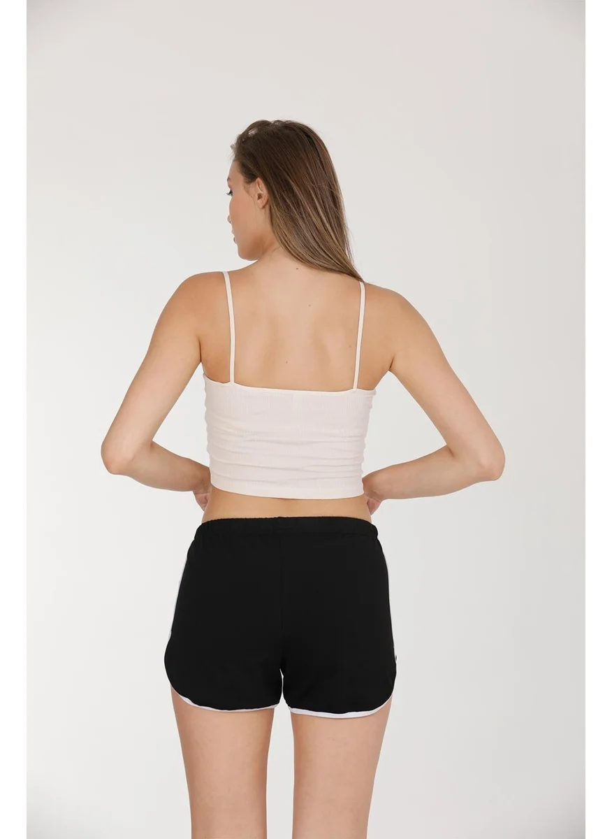 Sensu Slit Black Mini Shorts Single -SORT6000