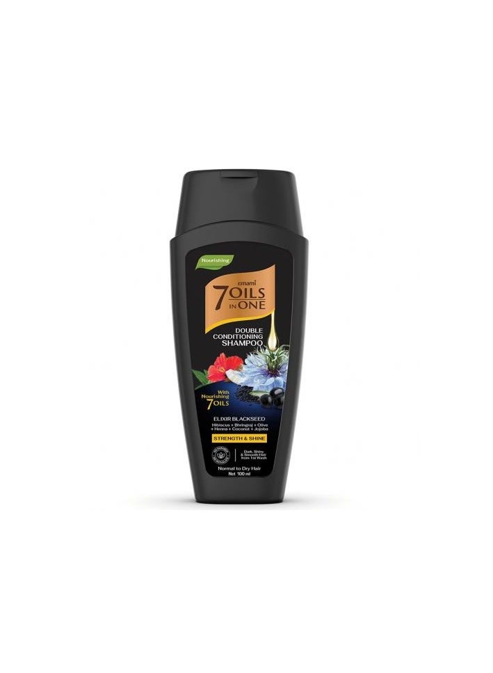emami 7 Oil In One Double Conditioning Shampoo Elixir Blackseed 100ml  - Image 1