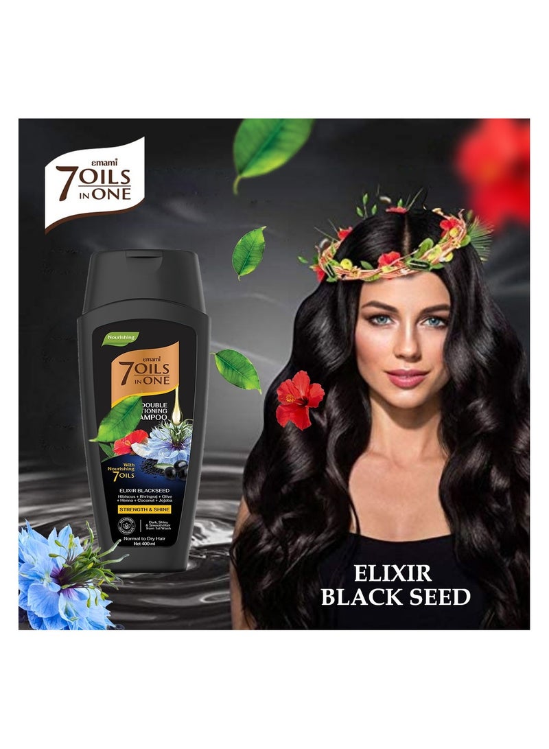 emami 7 Oil In One Double Conditioning Shampoo Elixir Blackseed 100ml  - Image 2