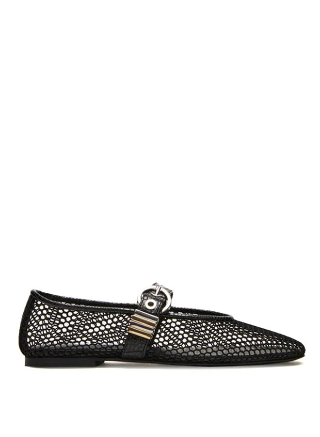 Lucia-Mesh Black Women's Ballerinas