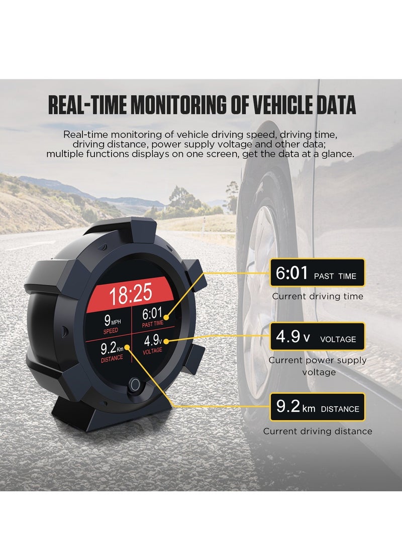 أوتول - شاشة عرض أمامية متعددة الوظائف من AUTOOL X95 للسيارات HUD GPS للطرق الوعرة وعرض الارتفاع والسرعة ومقياس المنحدر ومقياس الميل ومقياس زاوية المنحدر والسرعة عبر الأقمار الصناعية للسيارة 4×4 - Image 1
