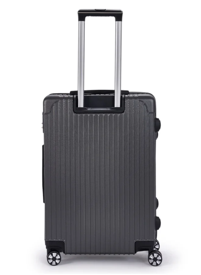 ليمرا حقيبة سفر بعجلات دوارة  درجة مقاس  بوصة خفيفة الوزن من  - هيكل صلب مع مقبض تلسكوبي رمادي