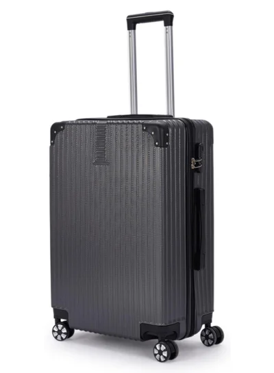 ليمرا حقيبة سفر بعجلات دوارة  درجة مقاس  بوصة خفيفة الوزن من  - هيكل صلب مع مقبض تلسكوبي رمادي