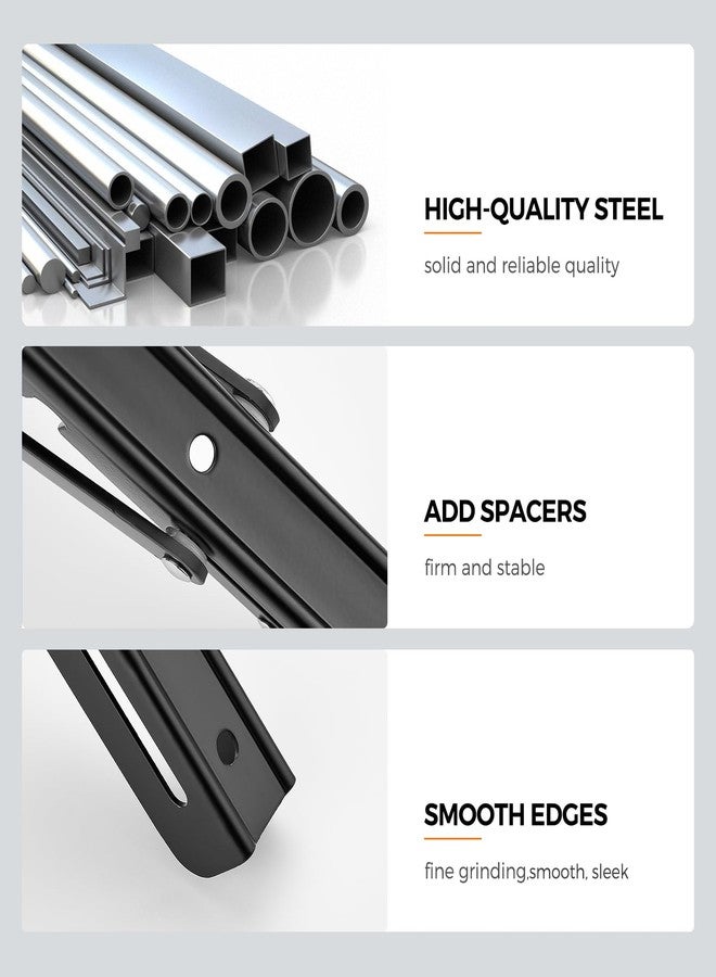 JOY DECOR 12 Inch Heavy Duty Folding Shelf Brackets, 2 Pack (1 Pair) Collapsible Wall Mounted Brackets for Fold Down Table, Stainless Steel Folding Table Hinge, Matte Black - Image 5