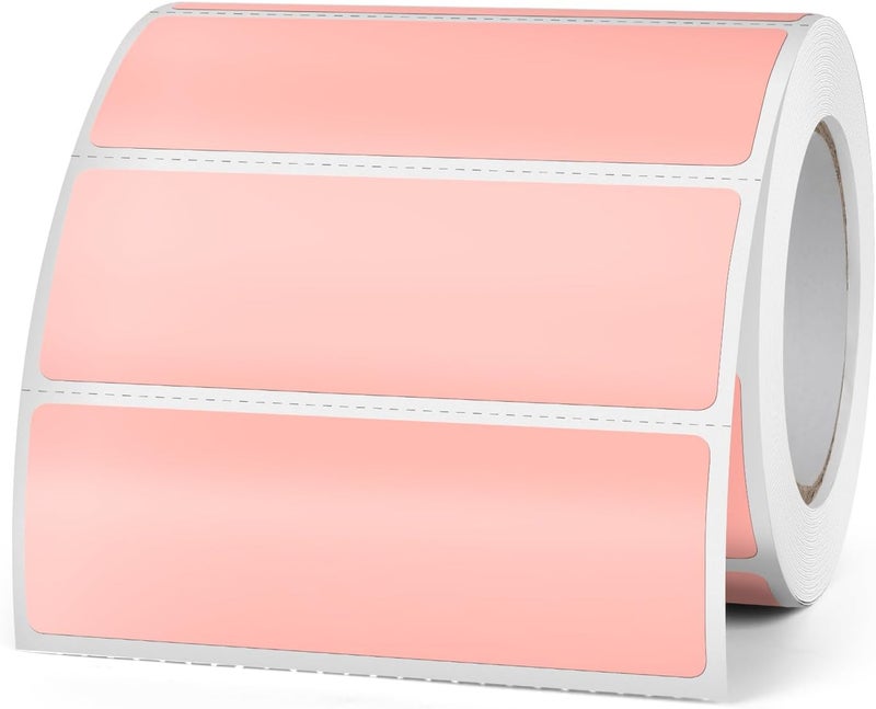 FINDAT Pink Thermal Labels 3 x 1 Inch Vinyl Roll Self Adhesive Thermal Stickers Waterproof Rectangle Printer Labels for Business Shipping Address Barcode DIY Design 500 PCS - Image 1