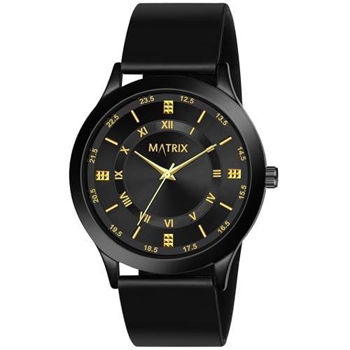 Matrix Dope Black/Green Dial with Softest Silicone Strap Analog Watch for Men's & Boys (Black) - Image 1