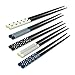 Cook Pro 10 Pc Bamboo Chopstick Set Blue Dots and Stripes - Image 2