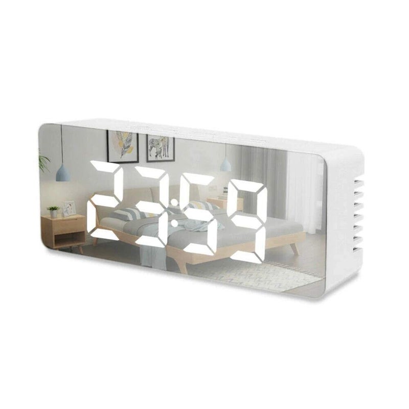 RONFILD Digital Alarm Clock LED Display Clock Best Makeup Bedroom Mirror Travel Alarm Office Bedroom Clock Alarm Clock with Snooze Dimmer Control Support Battery PoweredMulticolor - Image 3