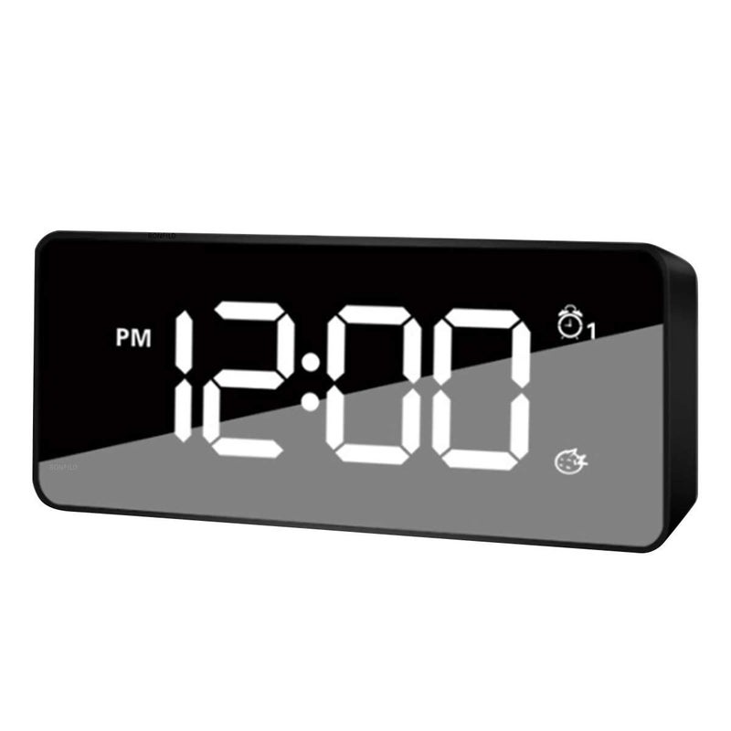 RONFILD Digital Alarm Clock LED Display Clock Best Makeup Bedroom Mirror Travel Alarm Office Bedroom Clock Alarm Clock with Snooze Dimmer Control Support Battery PoweredMulticolor - Image 5
