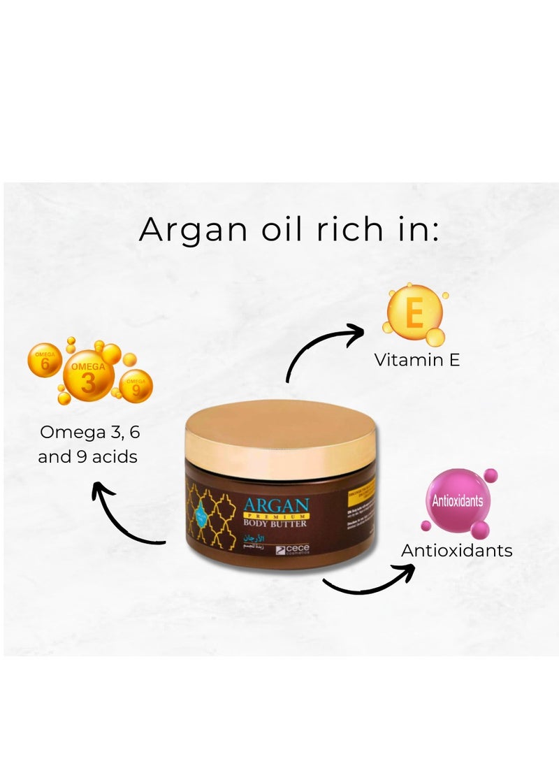 Argan Argan Premium Body Butter 250 ml | shea Body Butter for Men, Organic Scented Body Cream for Men Women, Body Lotion,Moisturiser, Softens & Boosts Skin's Moisture and Radiance, Suitable for Dry Skin  - Image 3