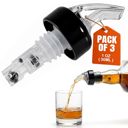 AmeriPour - Measured Pourer - Liquor Bottle Pourers - Collared - (3pk) Made 100% In The USA. Bar Spouts That Don't Leak - No Cracks, Just A Perfect Cocktail Pour Everytime. Great for Wine Too! (1oz) - Image 4