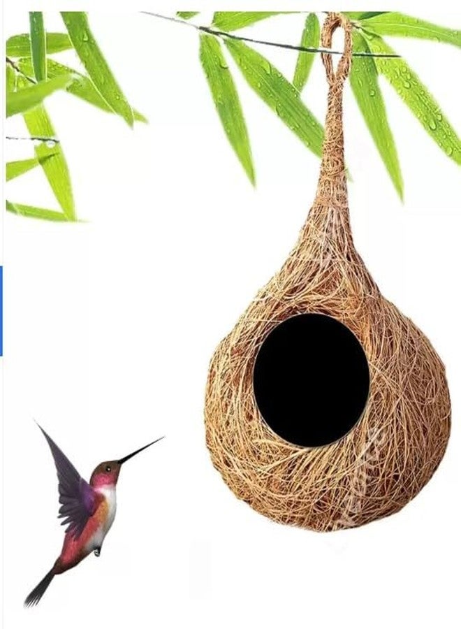 MUDDSTYLES Natural Soft Round Organic Bird-Safe Hanging Nest – Handmade Eco-Friendly Bird House for Secure Shelter (Pack of 1) - Image 2