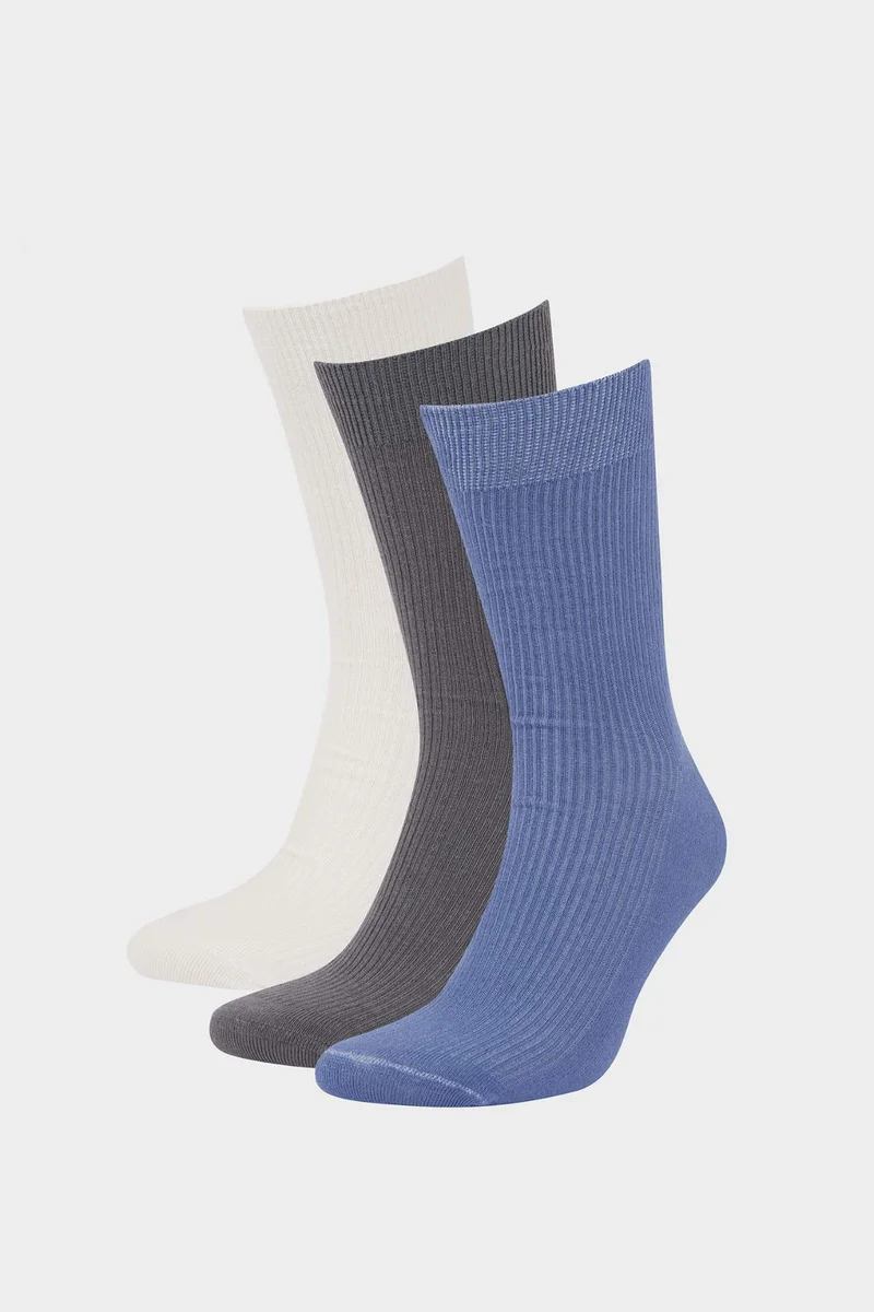 ديفاكتو Man Comfortable Elastic 3 Piece Cotton Long Socks