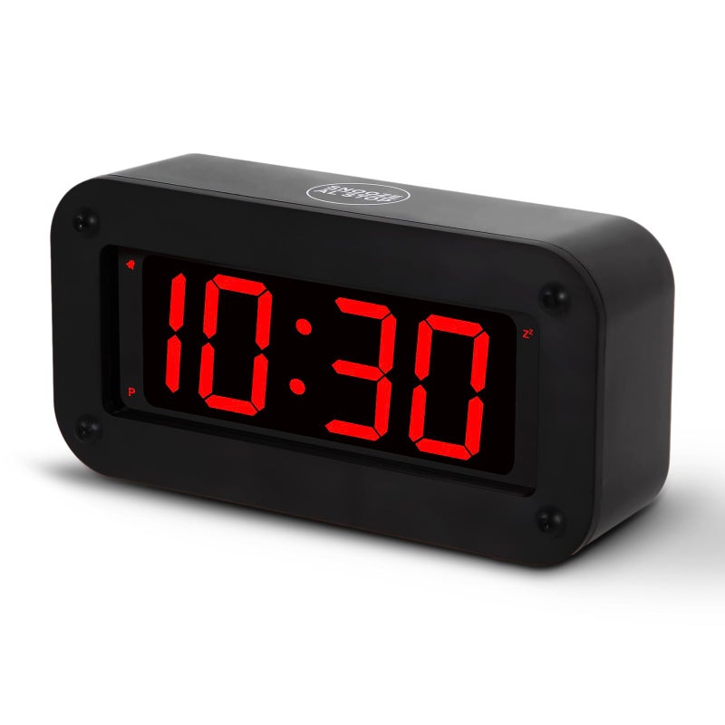 Timegyro Digital Clock Battery Operated LED Display Alarm Clock for Bedroom Includes DC Cable Adjustable Brightness Snooze 1224Hr