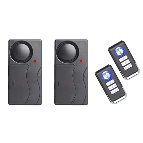 Lancoon 2 Packs Anti-Theft Vibration Alarm, 110dB Loud Sensitivity Adjustable Motion Sensor Burglar Safety System for Door Window Bike Motorcycle Motorhome - Image 1