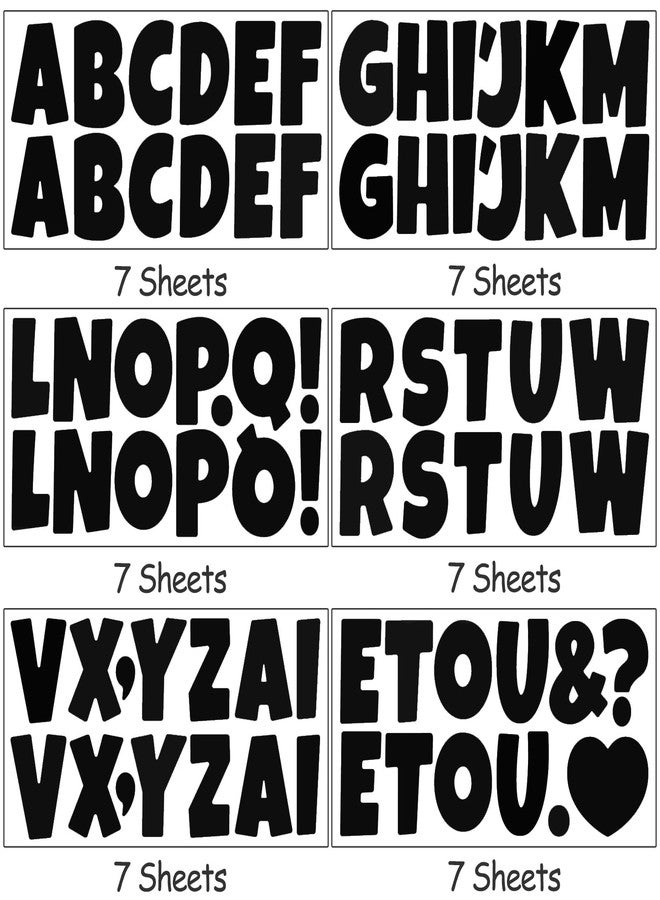 Bemeol 42 Sheets 504 Pieces Letter Stickers Bulletin Board Letters 2.5 Inch Self Adhesive Alphabet Sticker Letters for Poster Board Classroom Crafts Home Decor(Black) - Image 3