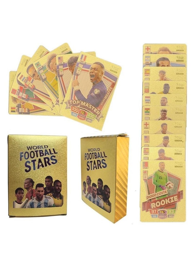 RATSAW Star Figure Cards Deck Box World Cup Players Sticker Collection Pack Of 55 Stickers Gold Game Collection Cards - Image 1