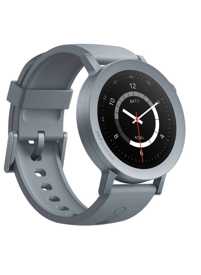 cmf by NOTHING ساعة برو 2، شاشة AMOLED بحجم 1.32"، نظام GPS متعدد مدمج، 120 وضع رياضي، خوارزمية نوم ذكية، مكالمات بلوتوث مع تقليل الضوضاء بالذكاء الاصطناعي، ترخيص رسمي، رمادي فاتح - Image 1