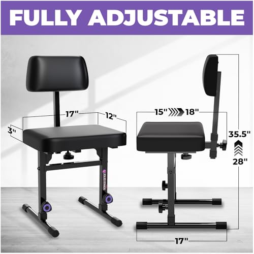 Liquid Stands Piano Keyboard Stand and Bench Adjustable Stool Set - Portable Heavy Duty Digital Piano Stand for 54-88 Key Electric Pianos & Piano Chair, Stool - Sturdy Keyboard Music Stand and Seat - Image 3