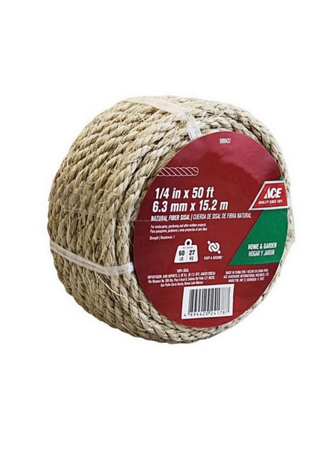 آيس حبل سيزال ليفي طبيعي ملتوي بيج 6.3 مم × 15.2 م 5999437