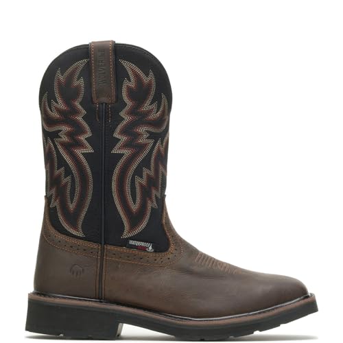 Wolverine Men's Rancher Wpf Steel Toe Wellington Work Boot Black/Brown 7.5 M US - Image 2