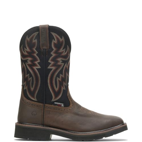 Wolverine Men's Rancher Wpf Steel Toe Wellington Work Boot Black/Brown 7.5 M US - Image 1