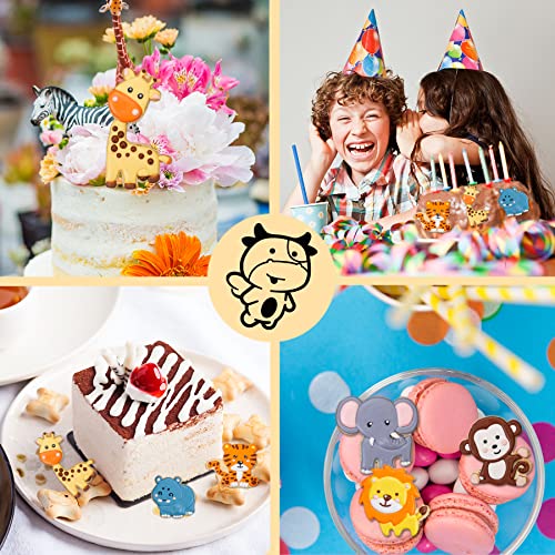 Flycalf Animal Cookie Cutters Set with Plunger Stamps Jungle Safari Animal Zoo Baking PLA Fondant Molds for Kids Party 3.5" Kitchen Cake Supplies - Image 5