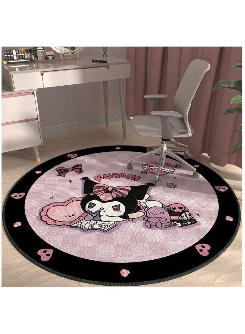 سجادة أرضية دائرية بتصميم كارتون سانريو كورومي (مقاس 120 سم)