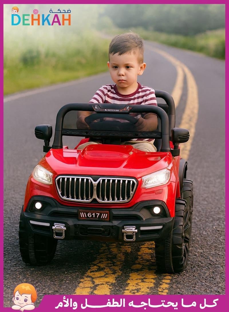 ضحكة  سيارة جيب كهربائية للأطفال مع جهاز تحكم عن بُعد من DEHKAH – مقعدين، بطارية 6 فولت، أضواء LED، موسيقى، وتحكم أبوي – للأعمار من 2 إلى 7 سنوات - Image 1