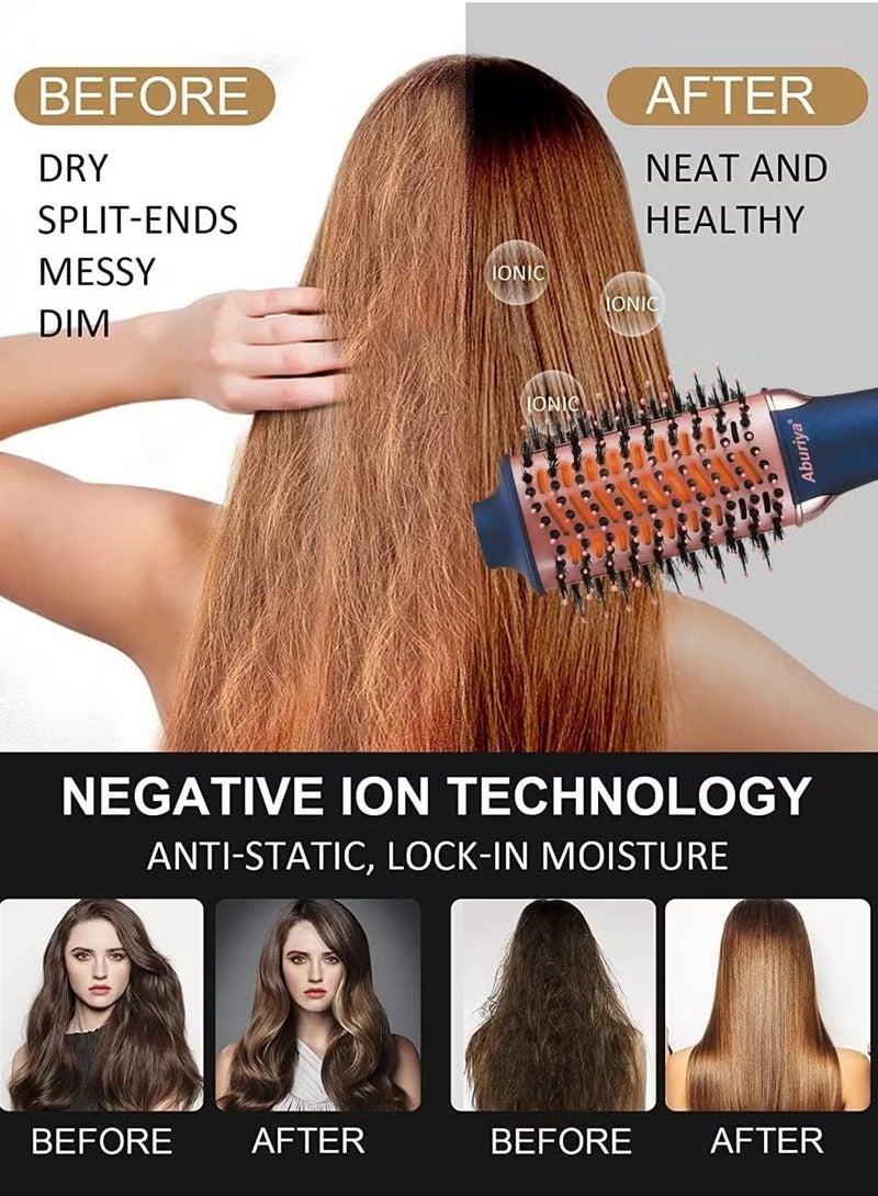 Aburiya AB001 Hair Styler 1300W Hair Styler Hot Air Brush One Step Negative Ion Electronic Dryer Hair Straightener & Curler Comb - Image 4