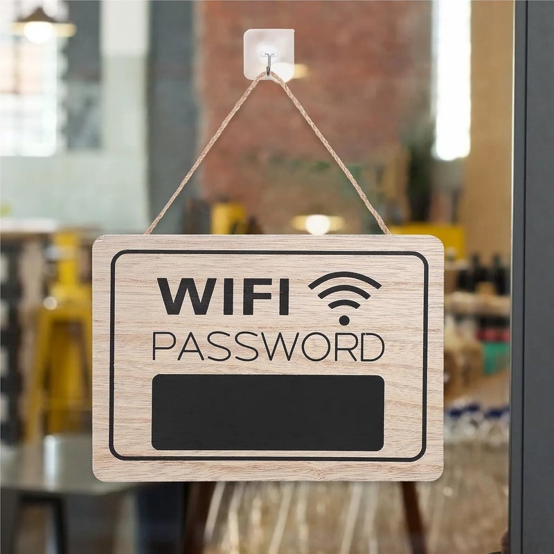 Stable 2pcs Wooden Wall Decor Featuring WiFi Password Display for Home Use Wooden Door Sign Hanging Wall Art Indoor Outdoor Space - Image 2
