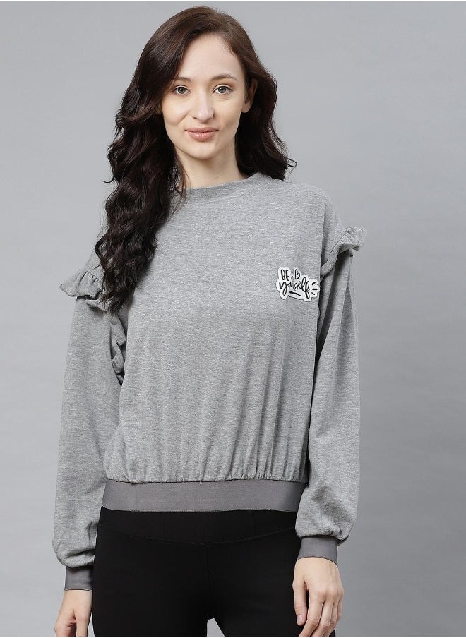 Hubberholme Grey Sweatshirt For Women  - Image 5