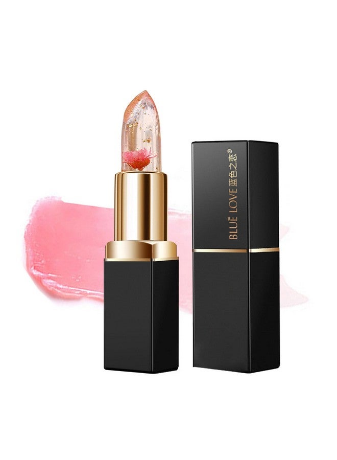 BLUE LOVE Color Changing Flower Lipstick - Hydrating Jelly Lip Balm with Flower Inside, Long-Lasting Moisturizer & Nourishing Lip Gloss for a Beautiful, Customizable Look (Pink) - Image 1
