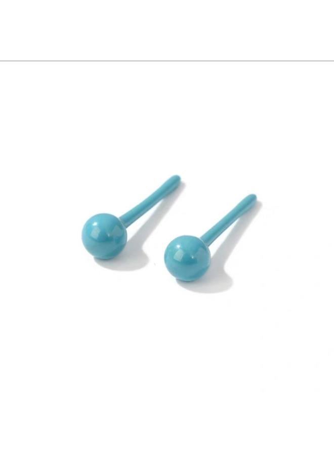 Candy Color Biological Porcelain Ear Studs 4mm Pure Biological Ceramic Earrings Ceramic Ball Ear Studs Non-fading Source 