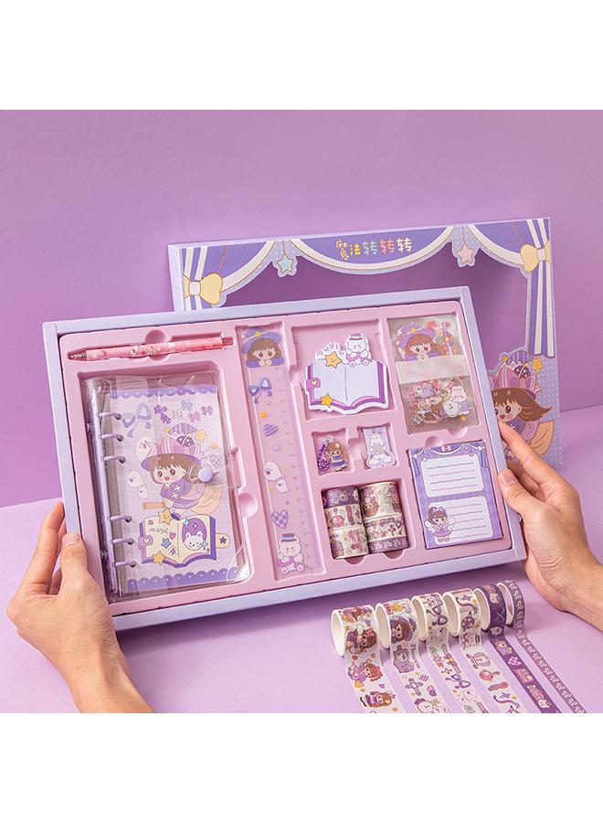 Bluejw Cute Hand Ledger Suit Loose-leaf Hand Ledger Full Set Wholesale Cartoon Student Stationery Gift Goo Card Hand Ledger Gift Box - Image 1