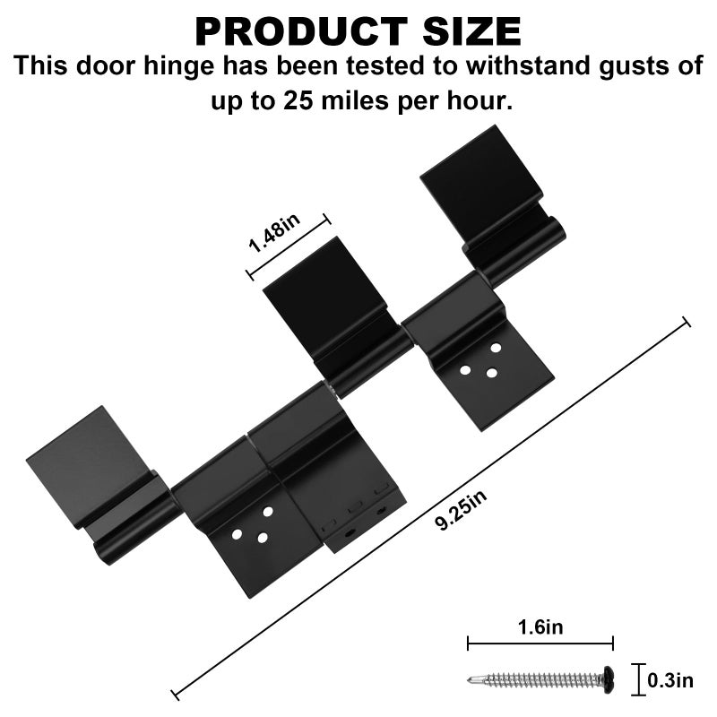 Screw Man RV Door Friction Hinges Trailer Door Hinge Parts 198295 2 Pcs for 6 Leaf Trailer Screen Door Hinges Friction Hinge Assembly Black - Image 4
