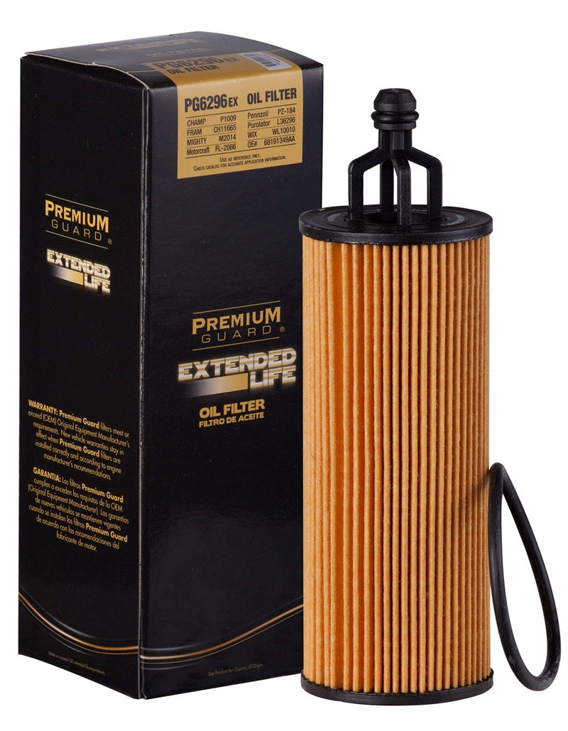 Premium Guard Extended Life Oil Filter up to 10k Miles PG6296EX | Fits 2011-2025 Jeep Grand Cherokee, 2012-2025 Wrangler, 2017-2025 Chrysler Pacifica, 2011-2025 Dodge Durango - Image 1
