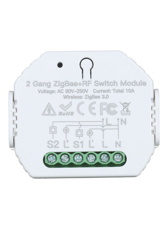 NIBEMINENT 2-Gang ZigBee And RF Switch Module White - Image 1