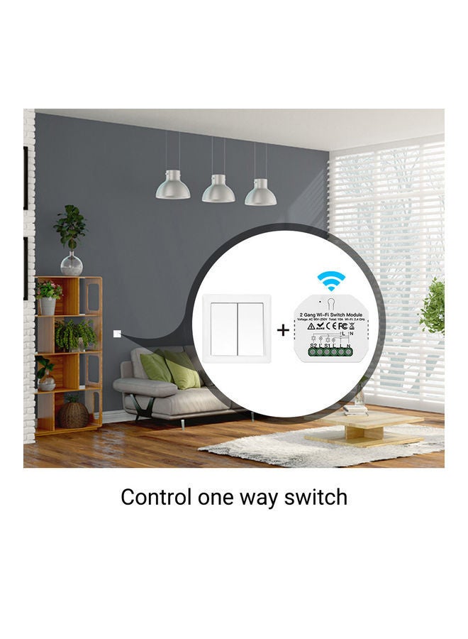 NIBEMINENT 2-Gang ZigBee And RF Switch Module White - Image 4