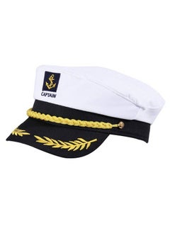 Generic Captain Hat Nautical Hat Adjustable Captains Hat Yacht Captain Costume Navy Marine Admiral Hat For Halloween Costume Accessory  - Image 1