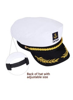 Generic Captain Hat Nautical Hat Adjustable Captains Hat Yacht Captain Costume Navy Marine Admiral Hat For Halloween Costume Accessory  - Image 4