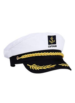 Generic Captain Hat Nautical Hat Adjustable Captains Hat Yacht Captain Costume Navy Marine Admiral Hat For Halloween Costume Accessory  - Image 3